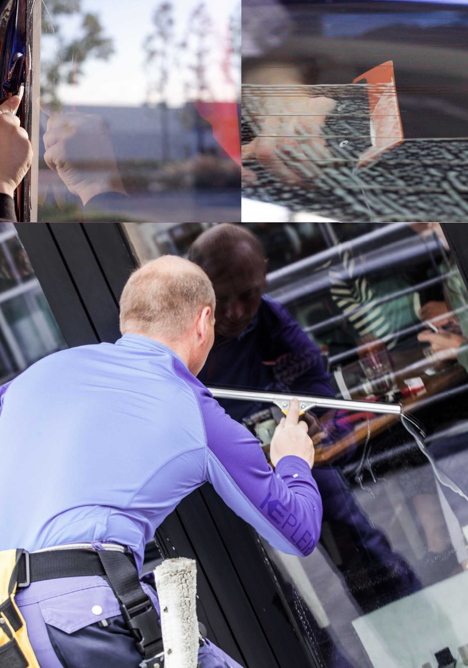 Kepler Expert Applying Anti-Graffiti Window Film to a Santa Clara Shop Front