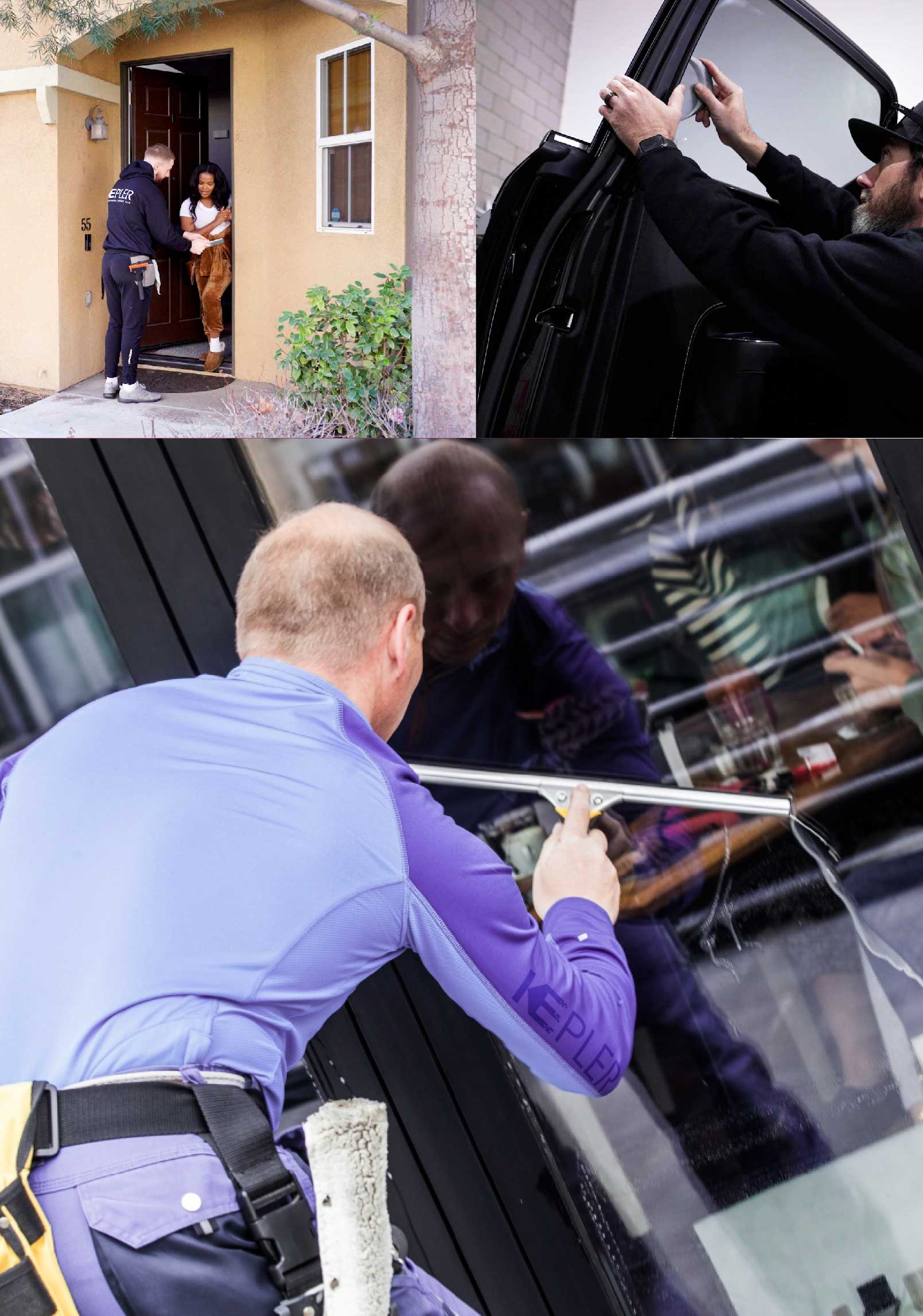 Kepler Professional Applying Anti-Graffiti Window Film to a Springfield Gardens Shop Front