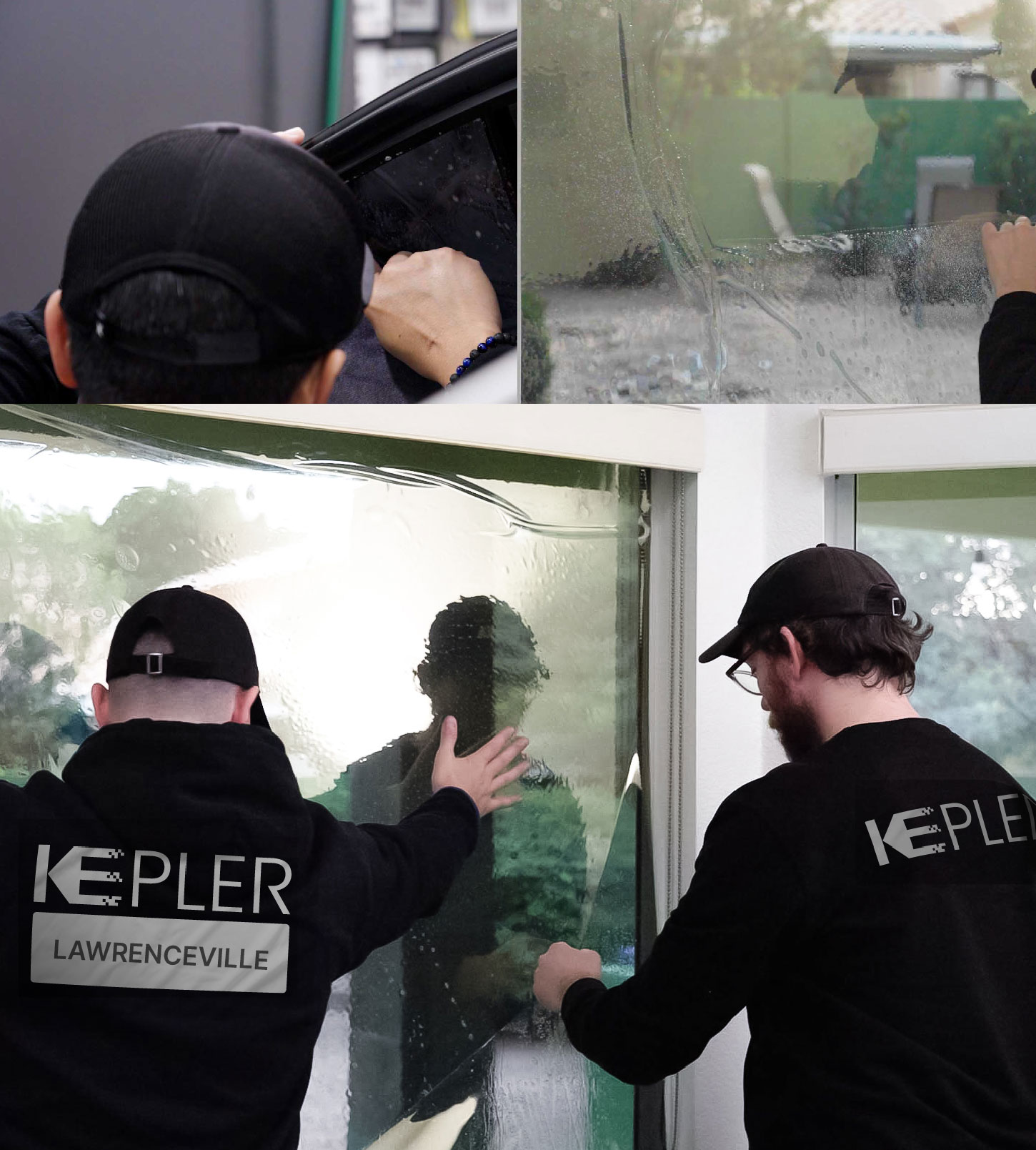 Kepler Technician Installing High-tech Window Tint to Home in Lawrenceville