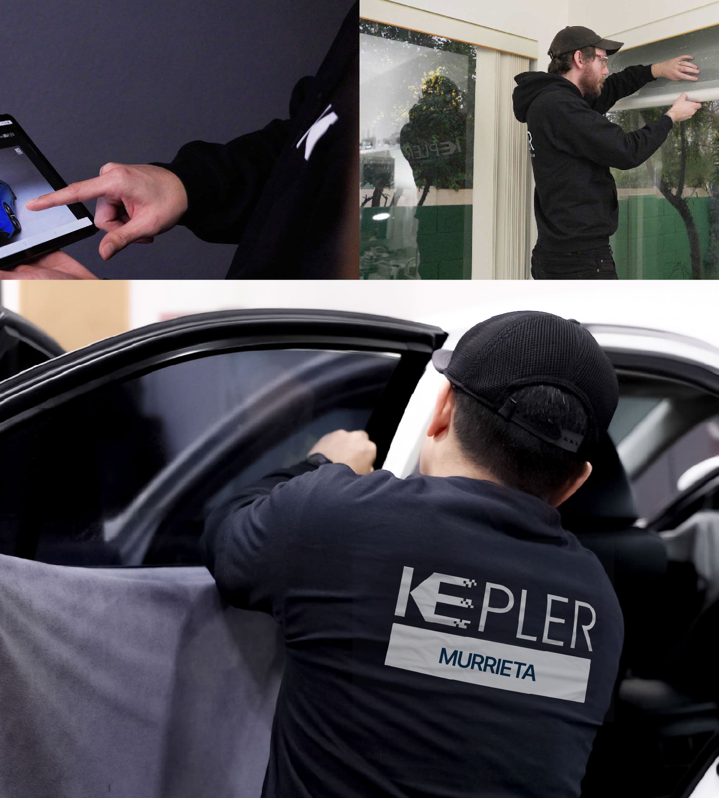 Automotive Window Tinting Expert Applying Film in Murrieta, California