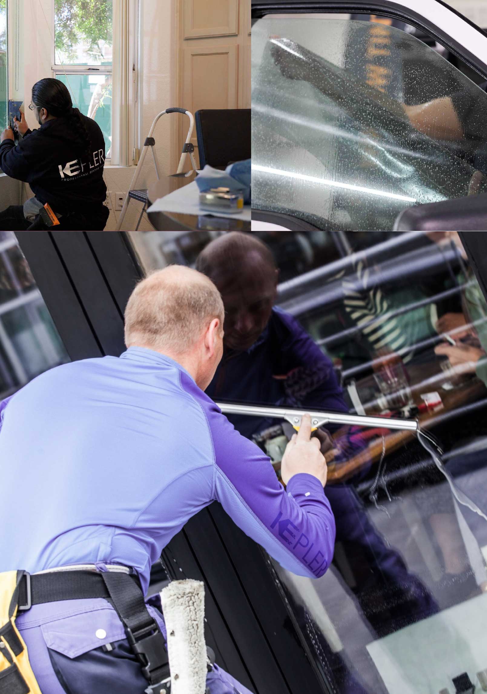 Kepler Expert Applying Anti-Graffiti Window Film to a Amsterdam Shop Front