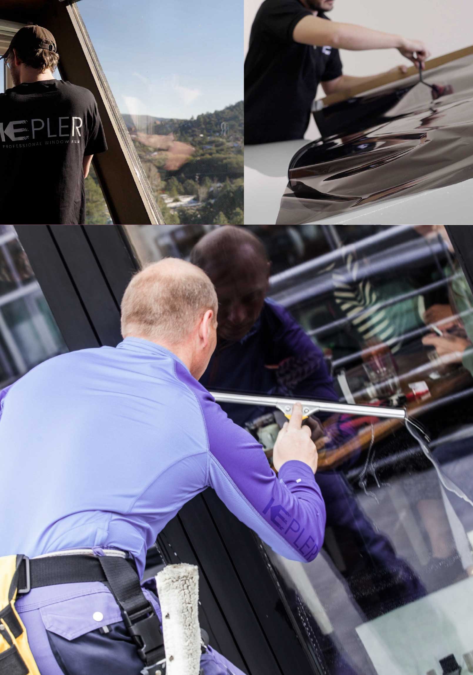 Kepler Skilled Applying Anti-Graffiti Window Film to a San Lorenzo Shop Front