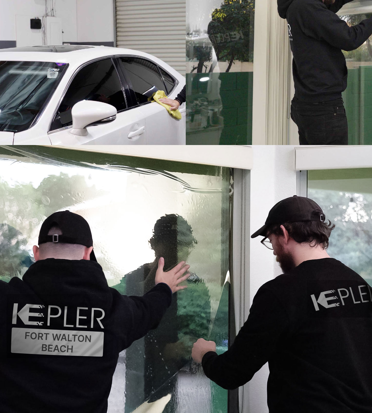 Kepler Technician Installing Advanced Window Tint to Home in Fort Walton Beach