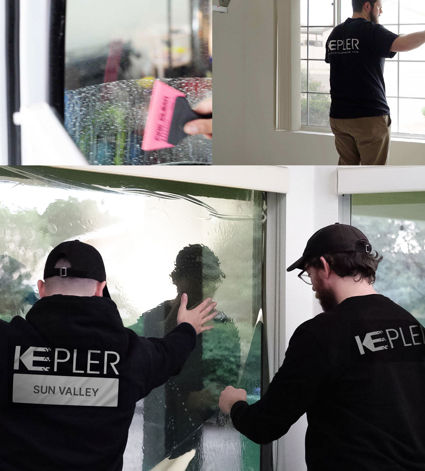 Kepler Technician Installing Advanced Window Tint to Home in Sun Valley