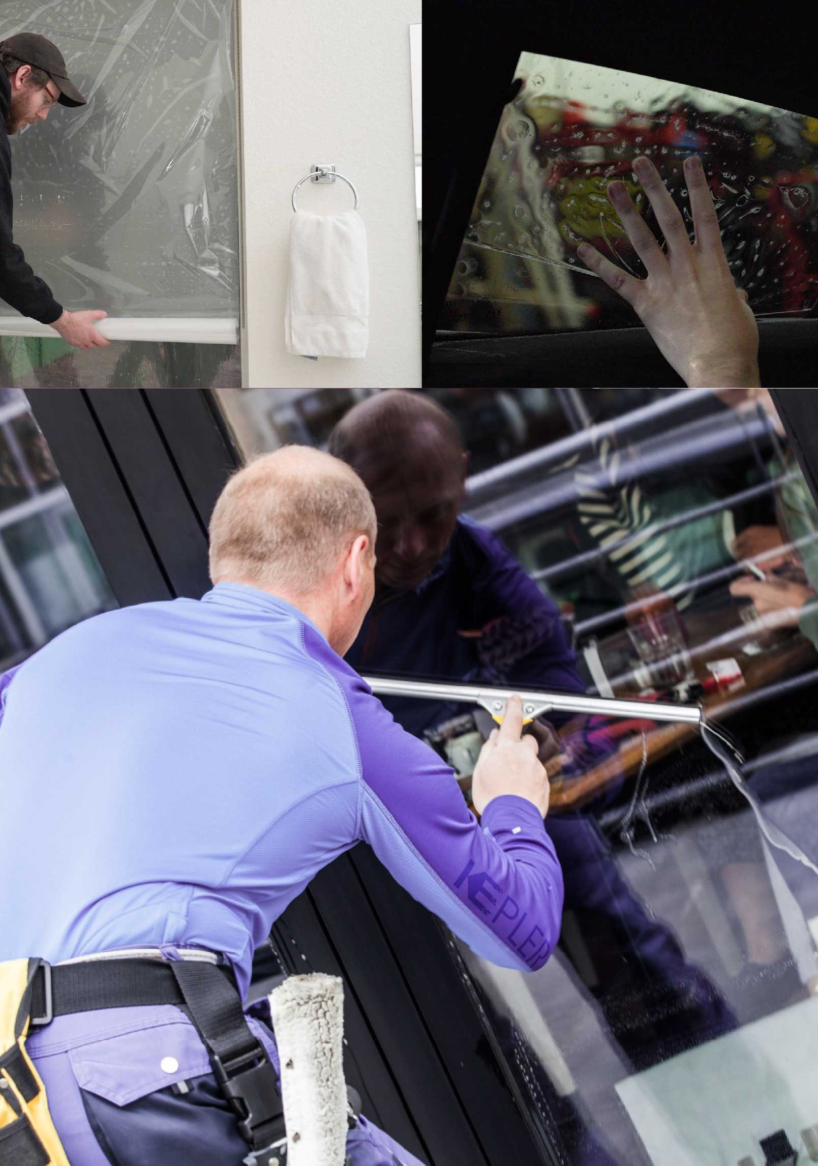 Kepler Expert Applying Anti-Graffiti Window Film to a Paso Robles Shop Front