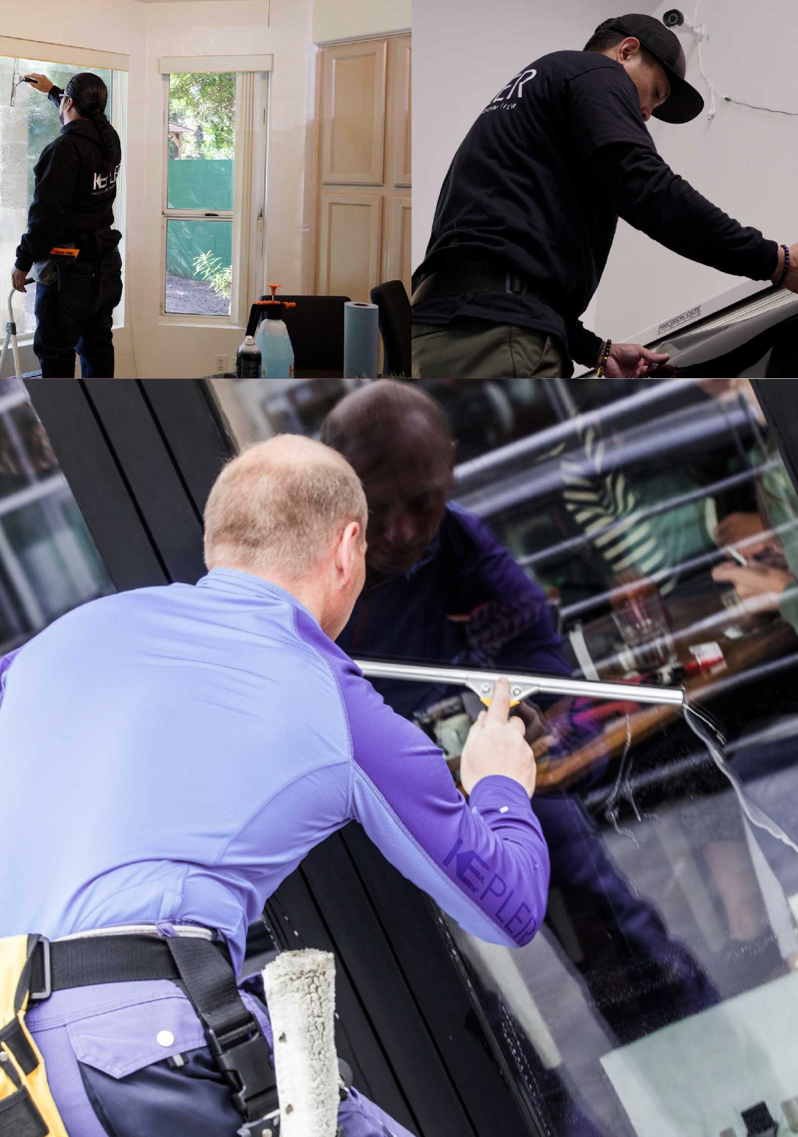 Kepler Skilled Applying Anti-Graffiti Window Film to a Mount Vernon Shop Front