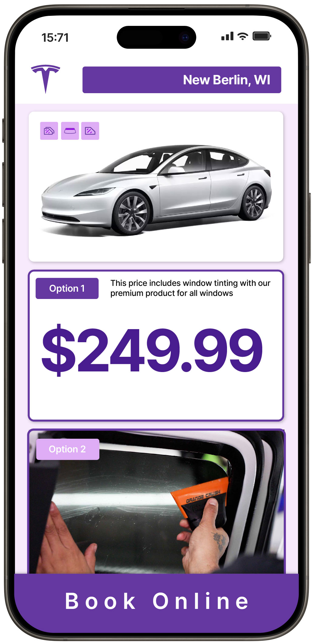 View Affordable Tesla Window Tinting Costs in New Berlin, Wisconsin