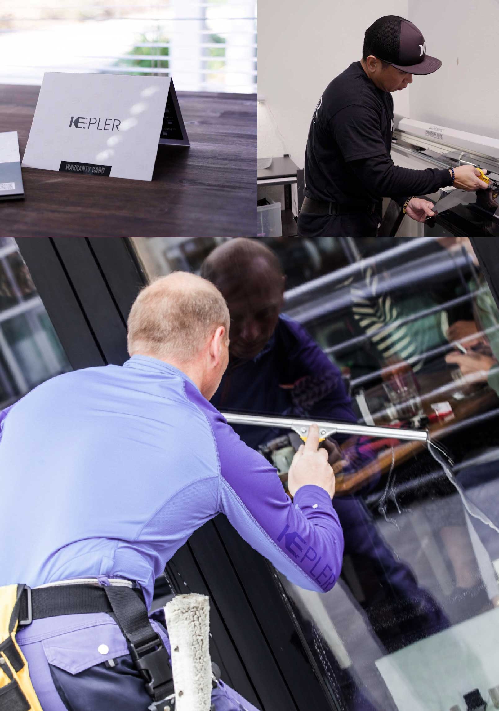 Kepler Expert Applying Anti-Graffiti Window Film to a Sherman Shop Front
