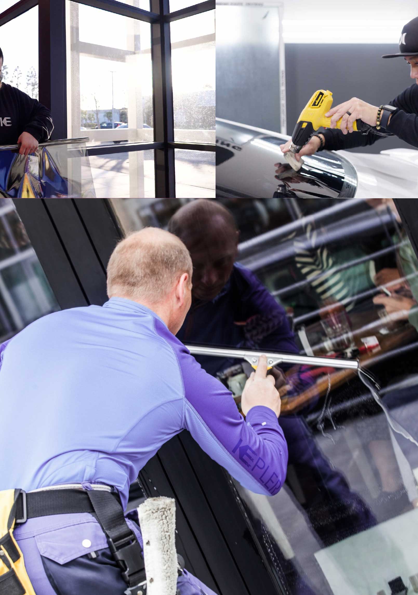 Kepler Expert Applying Anti-Graffiti Window Film to a Frankfort Shop Front