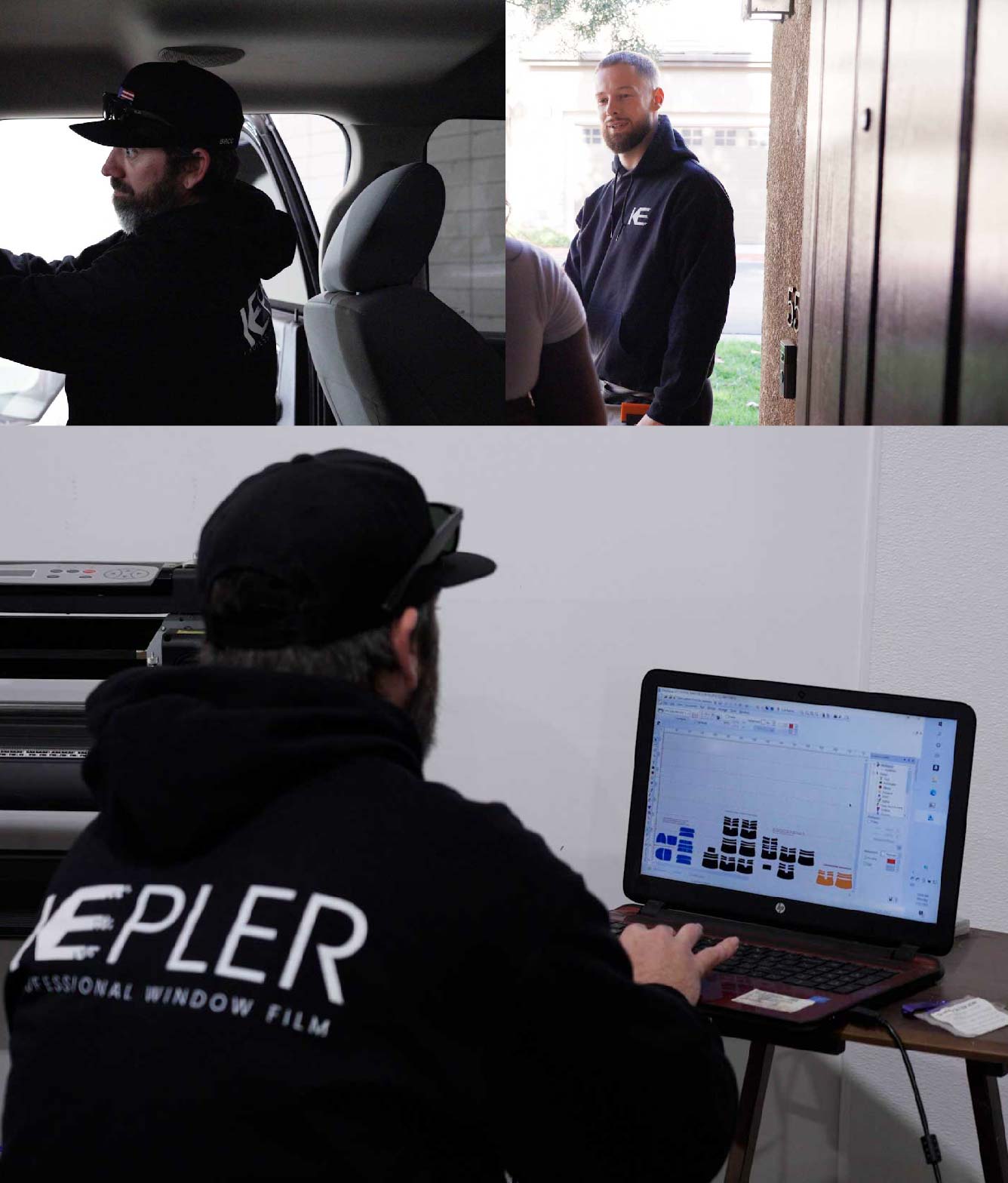 Ceramic Window Tinting Expert Cutting Film in Springfield, Tennessee