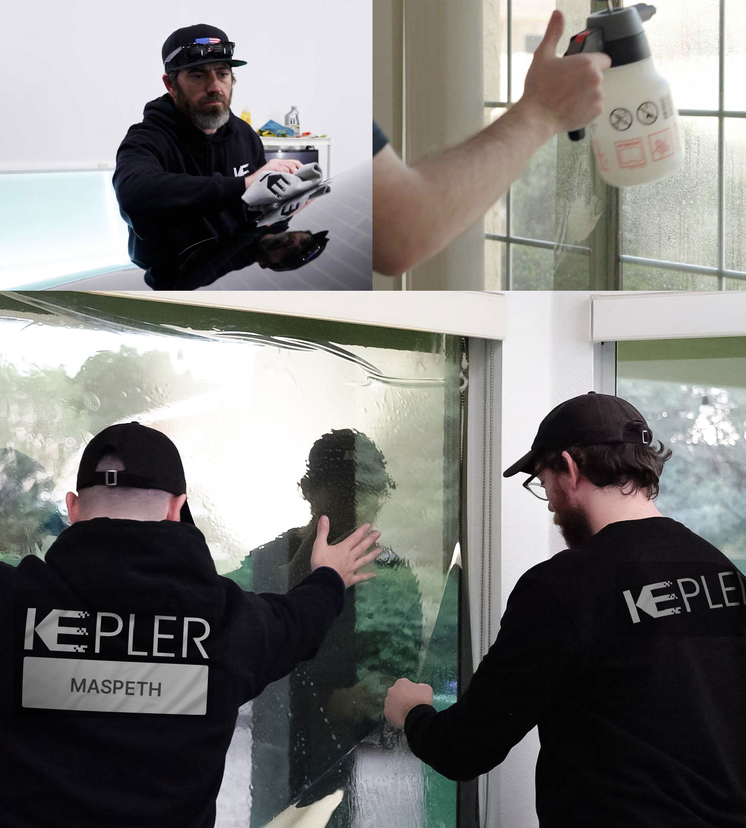 Kepler Technician Installing Advanced Window Tint to Home in Maspeth