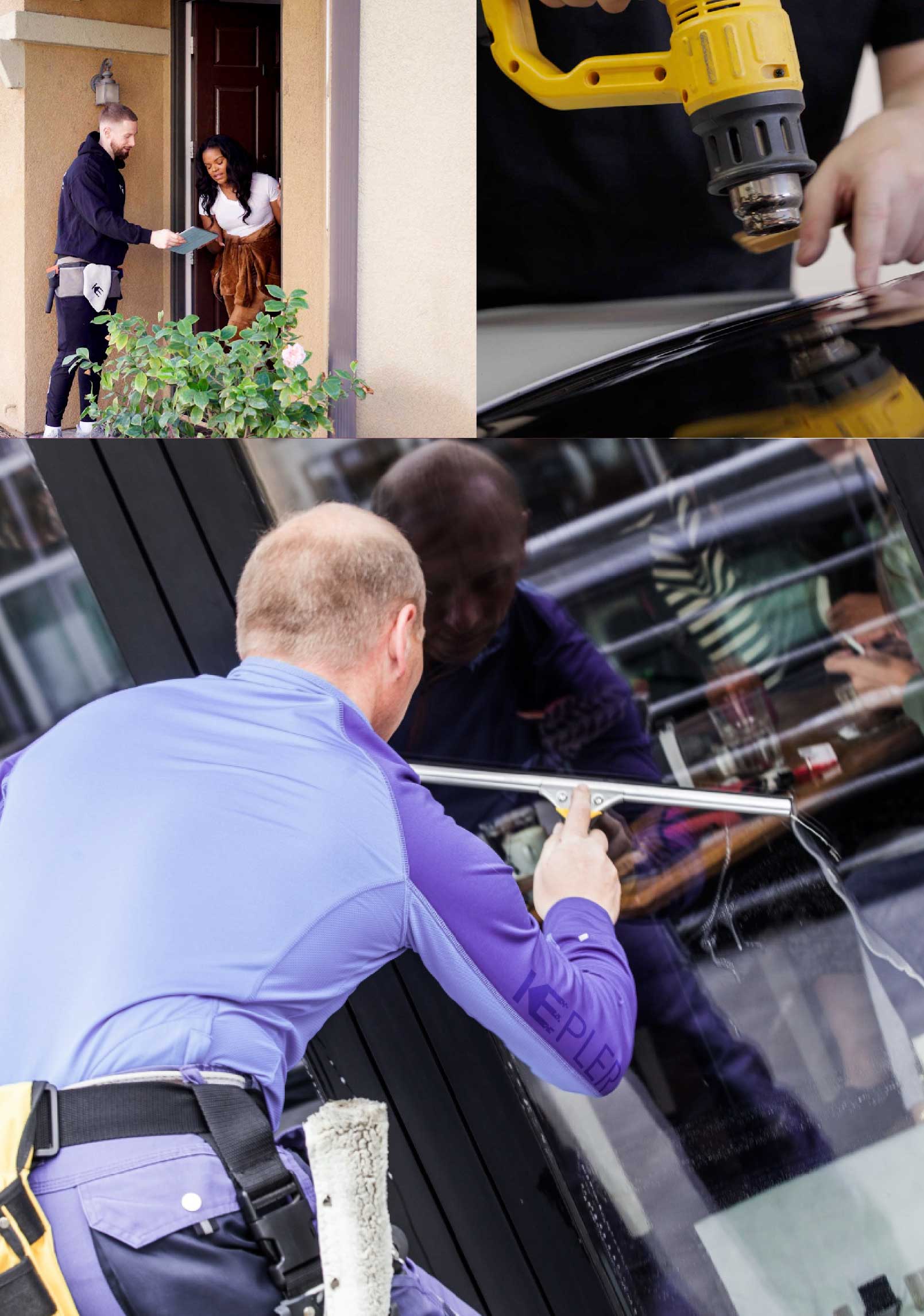 Kepler Skilled Applying Anti-Graffiti Window Film to a Fort Worth Shop Front
