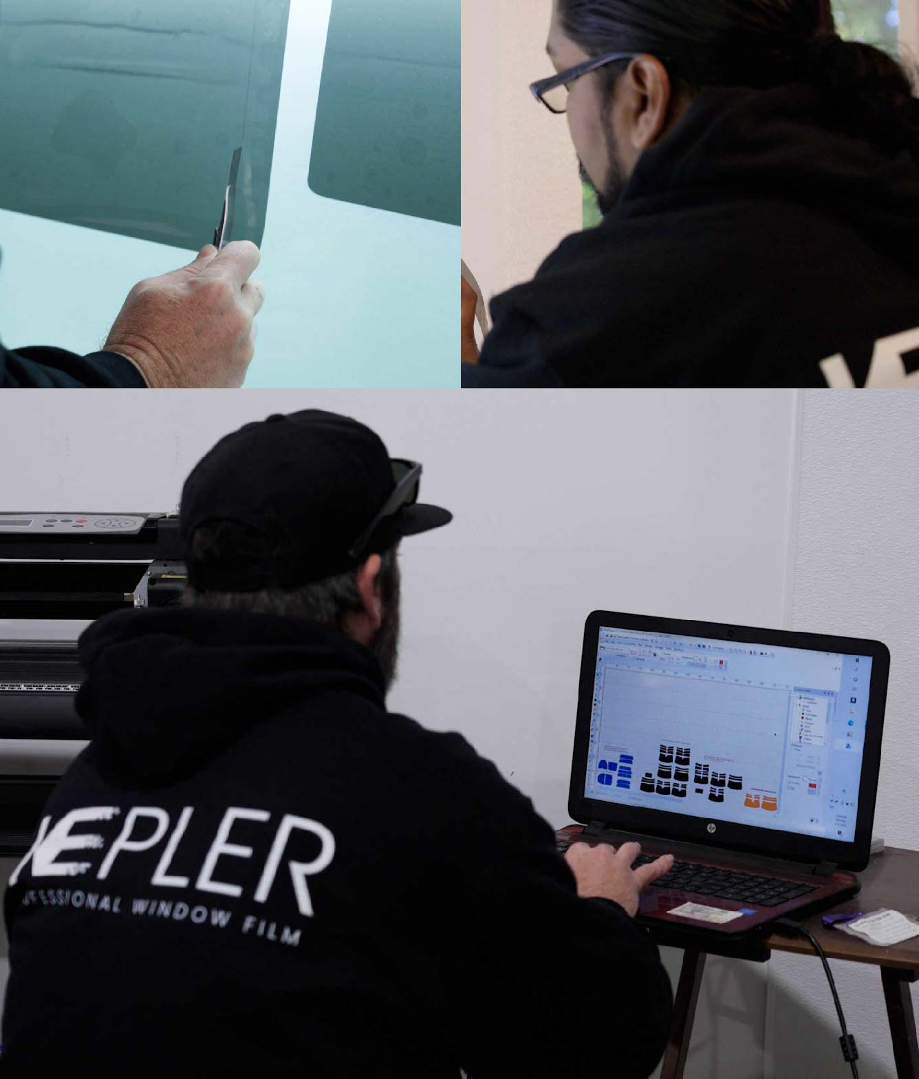 Ceramic Window Tinting Expert Cutting Film in Far Rockaway, New York