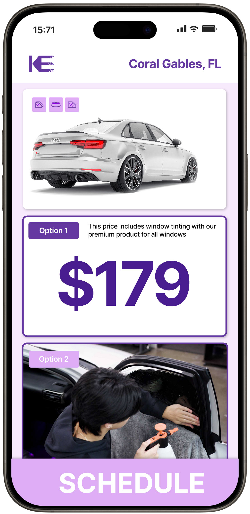 View Competitive Car Window Tinting Rates in Coral Gables, Florida