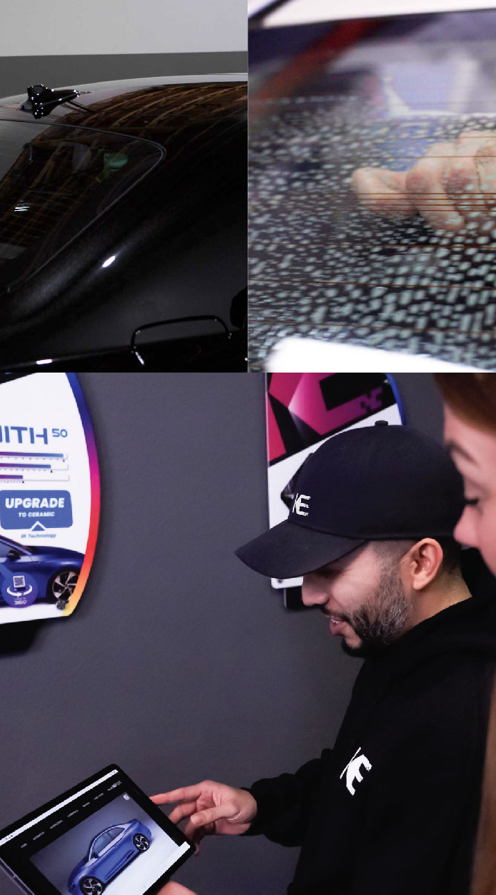 Kepler Dealer Showing Car Window Film Options to Customer in Reston, Virginia