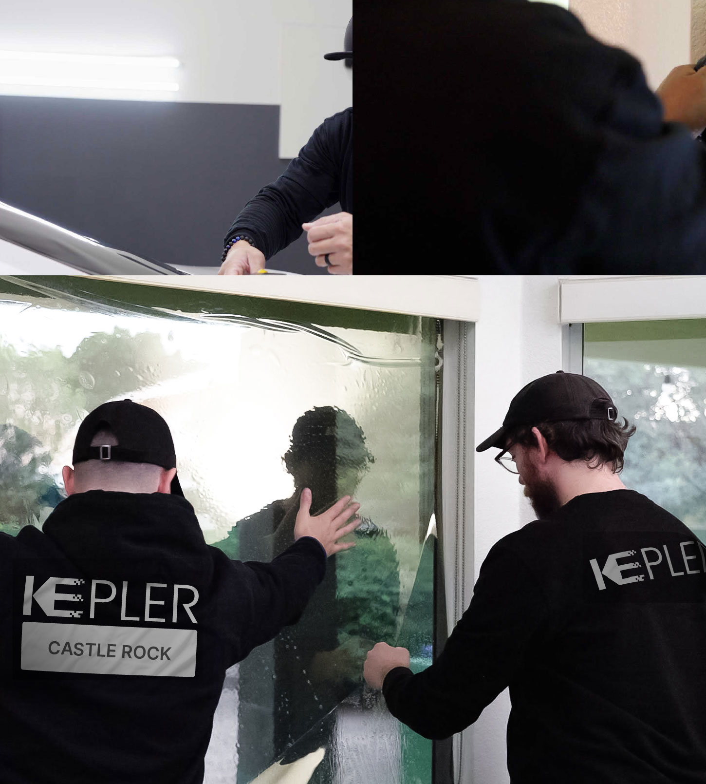 Kepler Technician Applying High-tech Window Tint to Home in Castle Rock