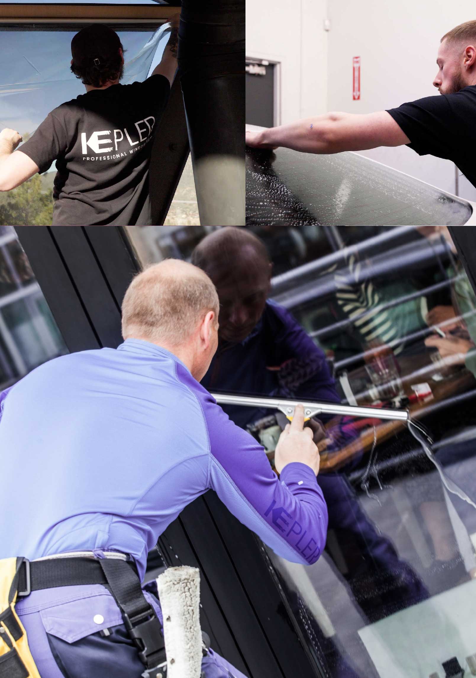 Kepler Skilled Applying Anti-Graffiti Window Film to a El Reno Shop Front