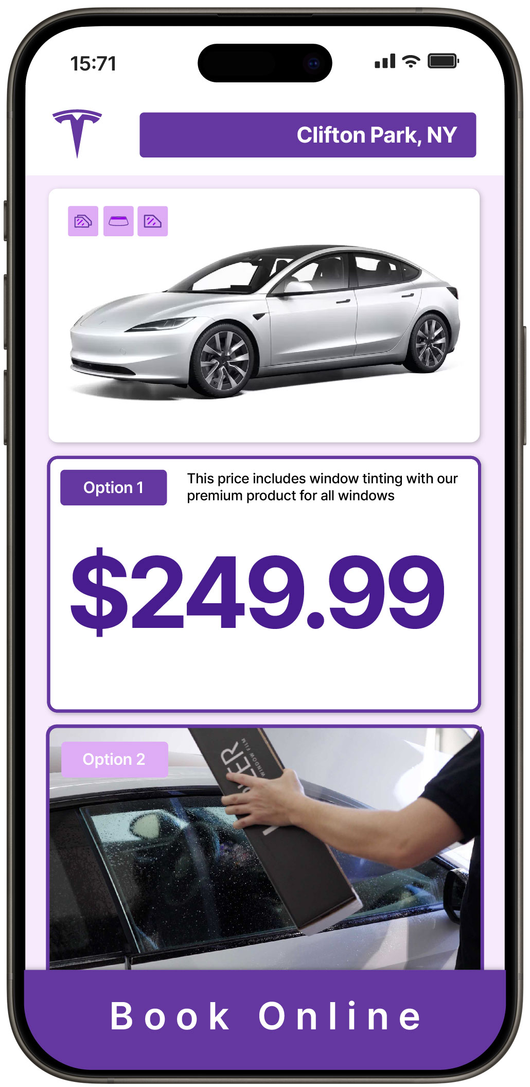 View Affordable Tesla Window Tinting Costs in Clifton Park, New York