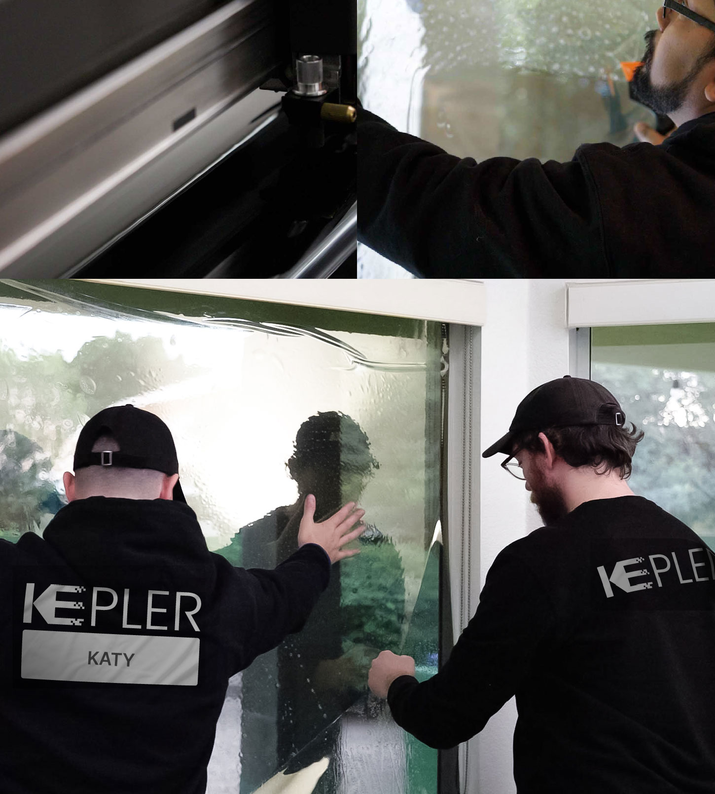 Kepler Technician Installing Advanced Window Tint to Home in Katy