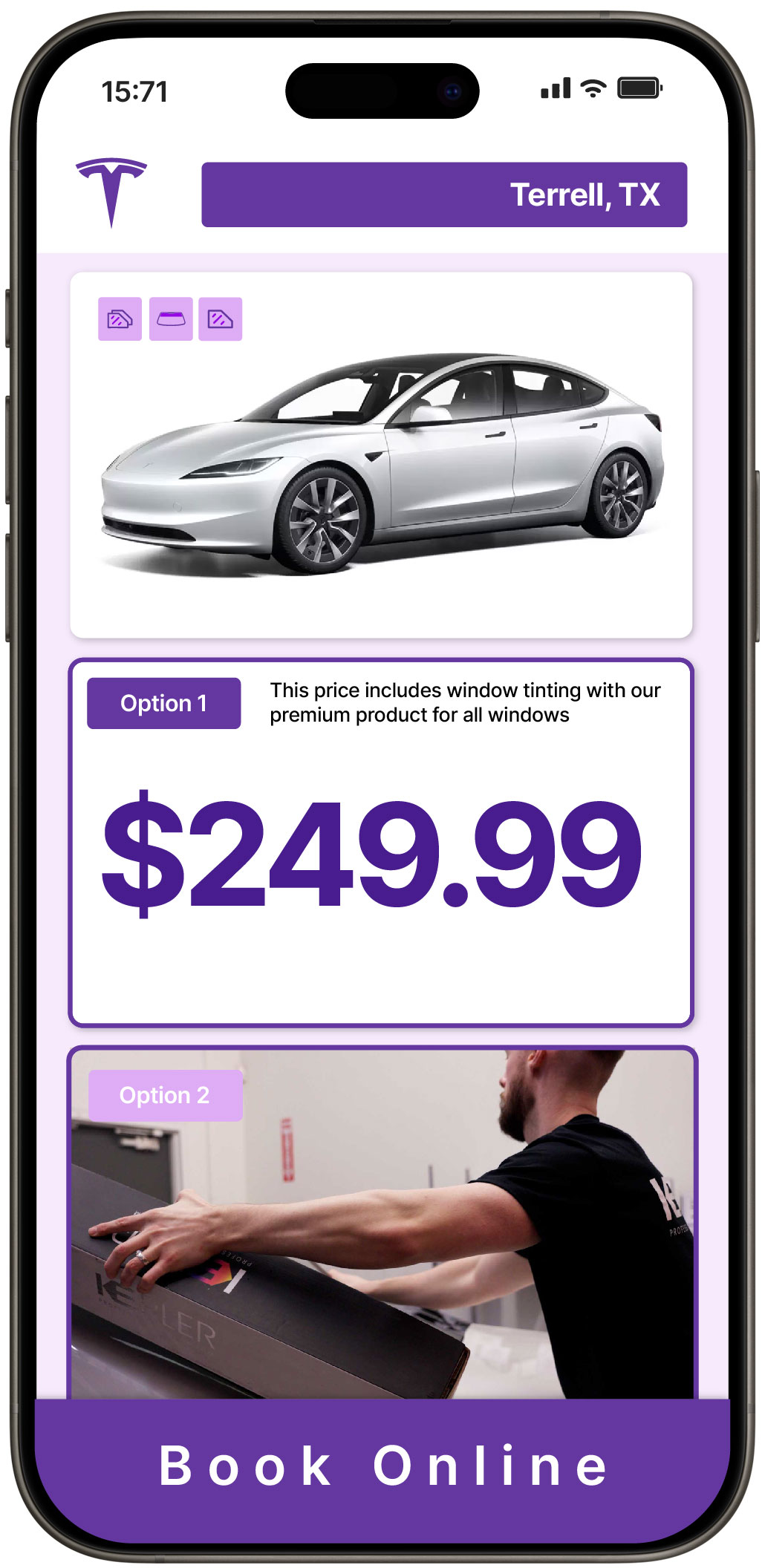 View Reasonable Tesla Window Tinting Prices in Terrell, Texas
