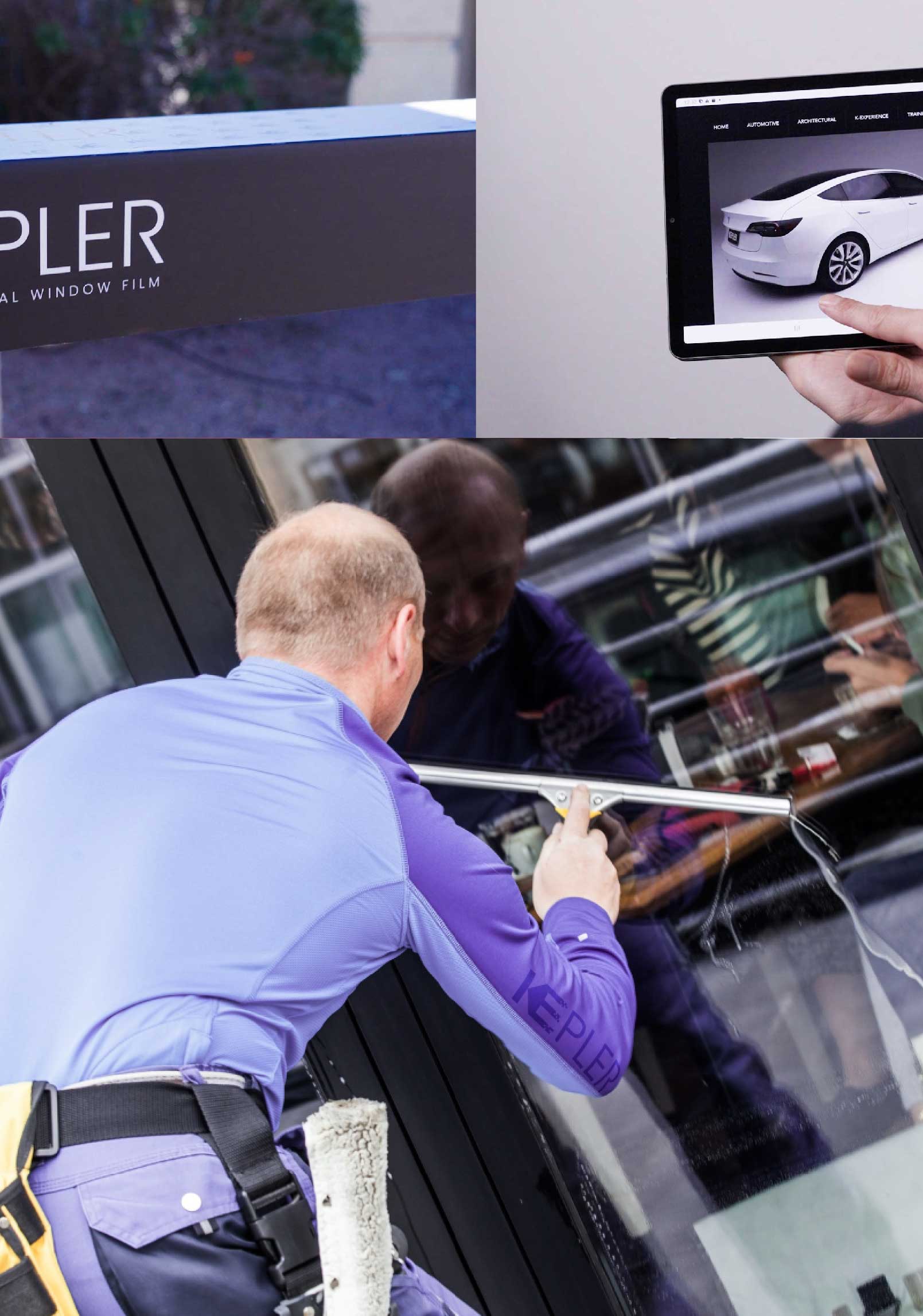 Kepler Expert Applying Anti-Graffiti Window Film to a Northbrook Shop Front