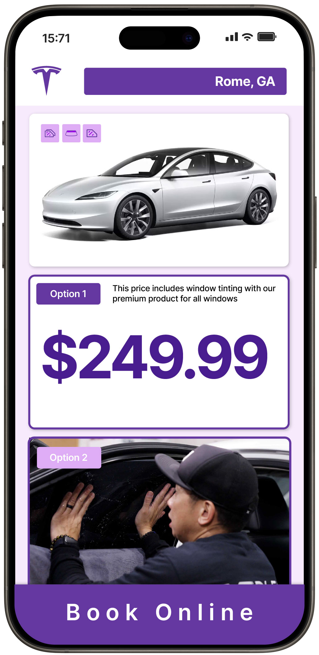View Affordable Tesla Window Tinting Prices in Rome, Georgia