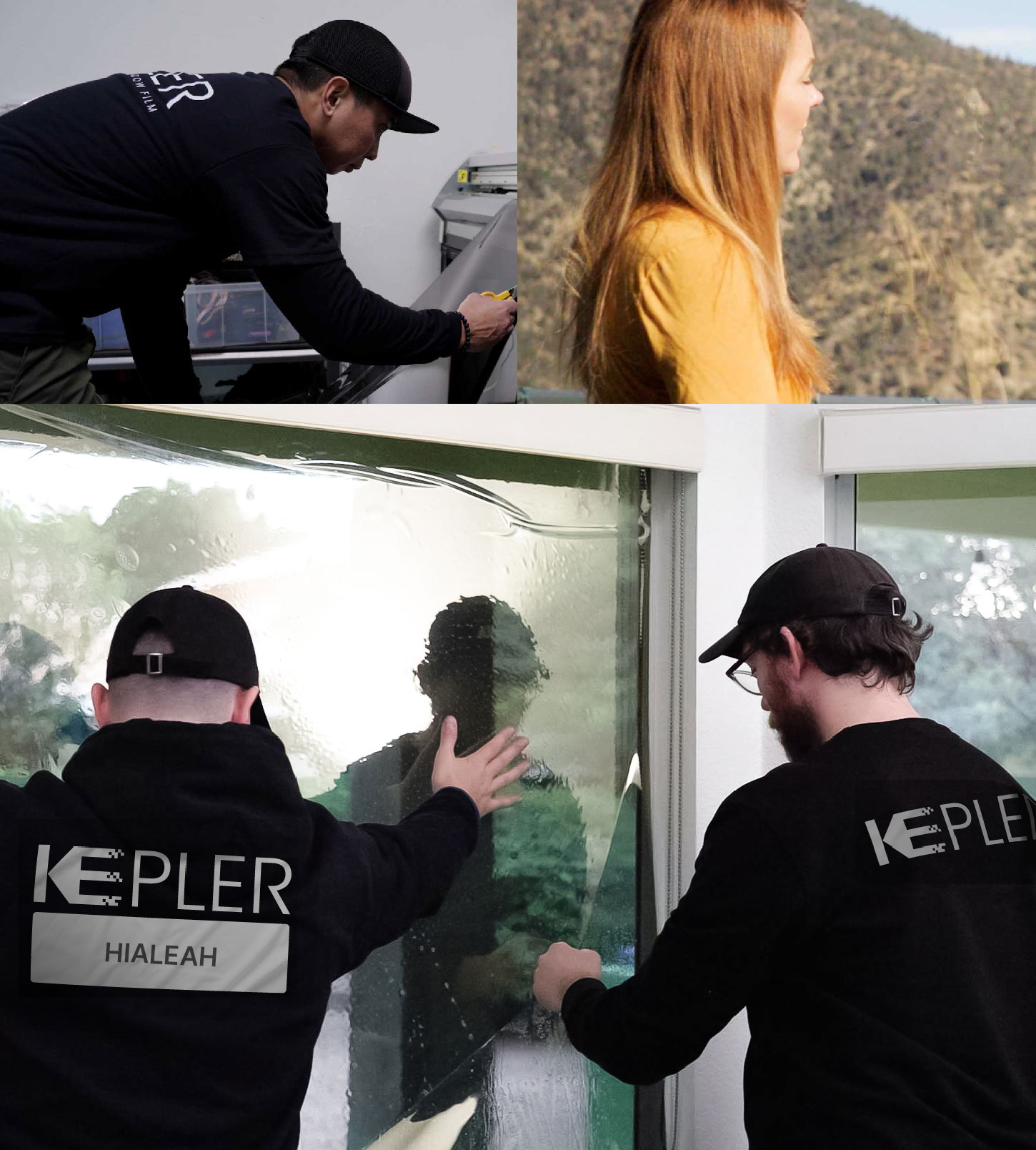 Kepler Technician Fitting Advanced Window Tint to Home in Hialeah
