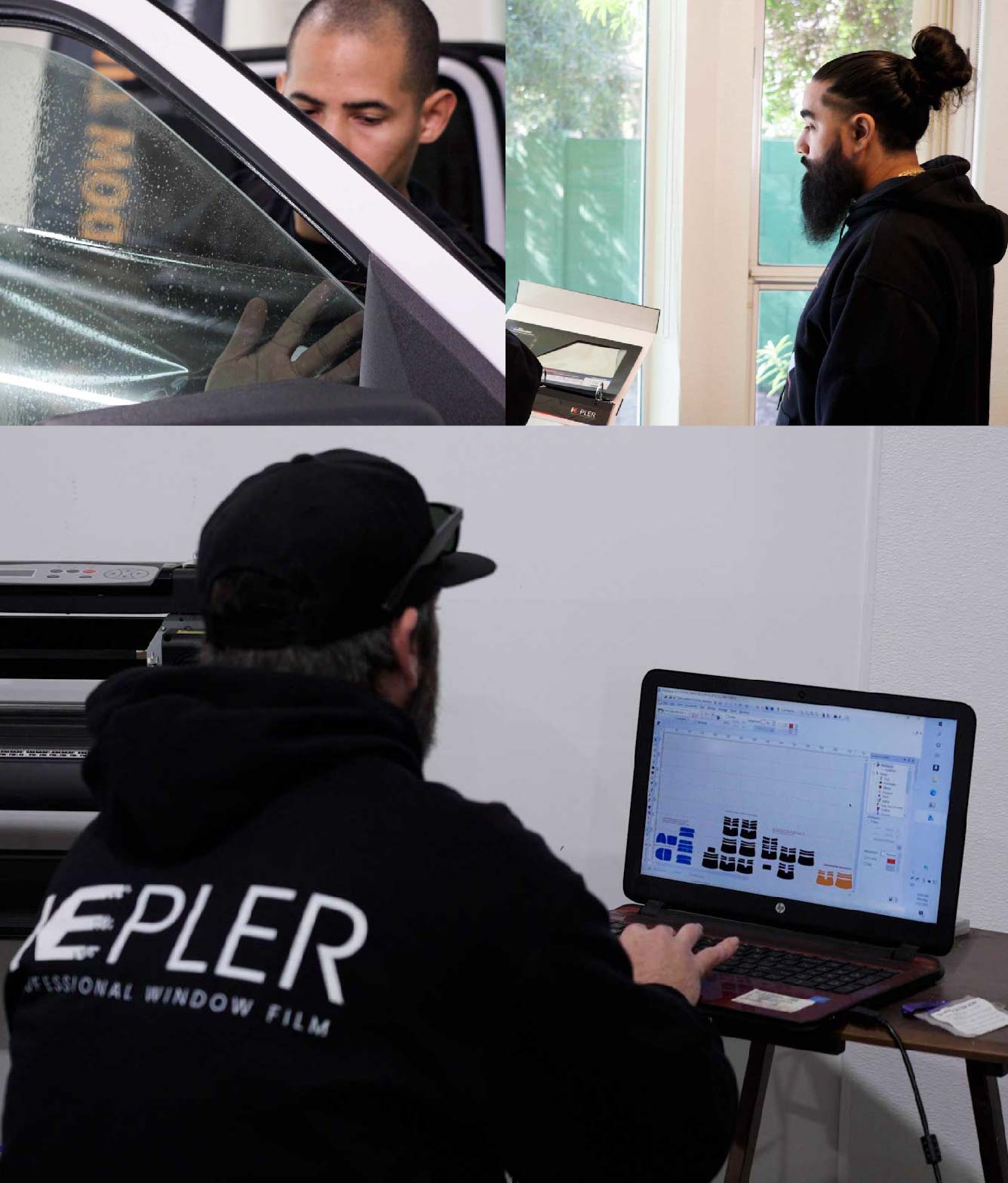Ceramic Window Tinting Expert Cutting Film in Walla Walla, Washington