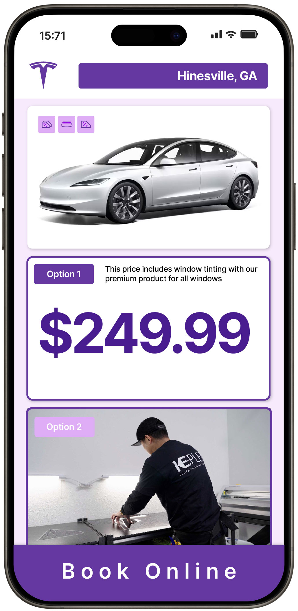 View Reasonable Tesla Window Tinting Prices in Hinesville, Georgia