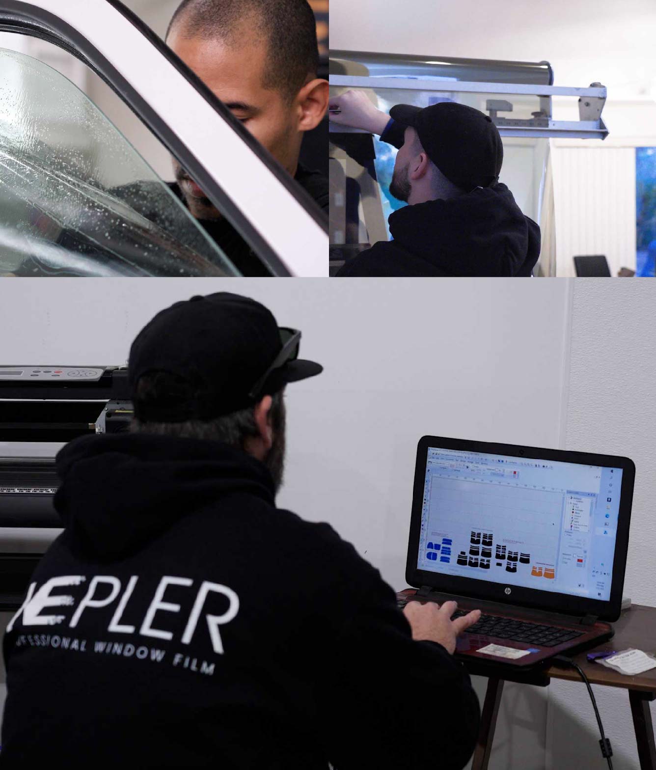 Ceramic Window Tinting Expert Cutting Film in Los Angeles, California