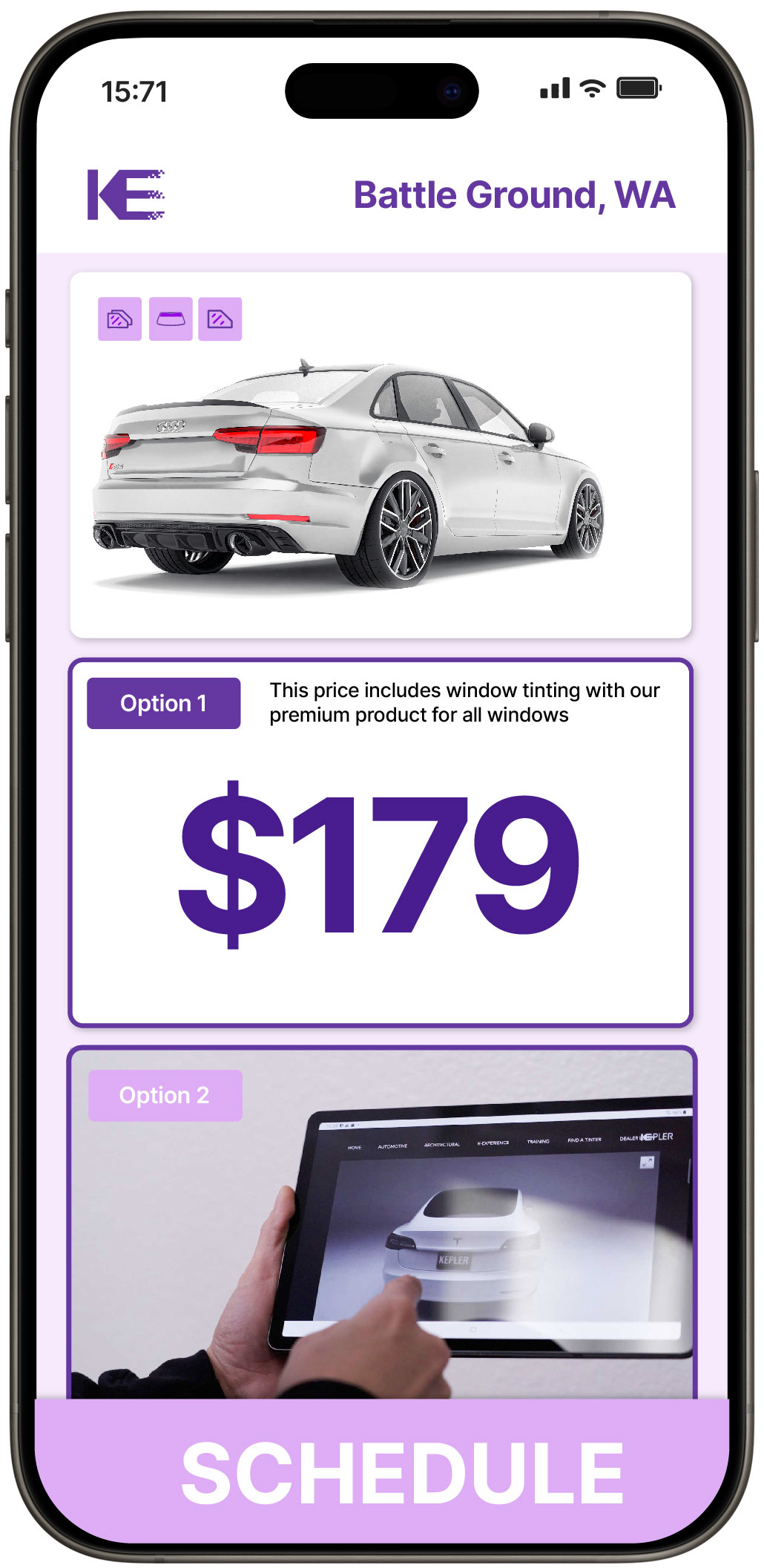 View Competitive Car Window Tinting Rates in Battle Ground, Washington