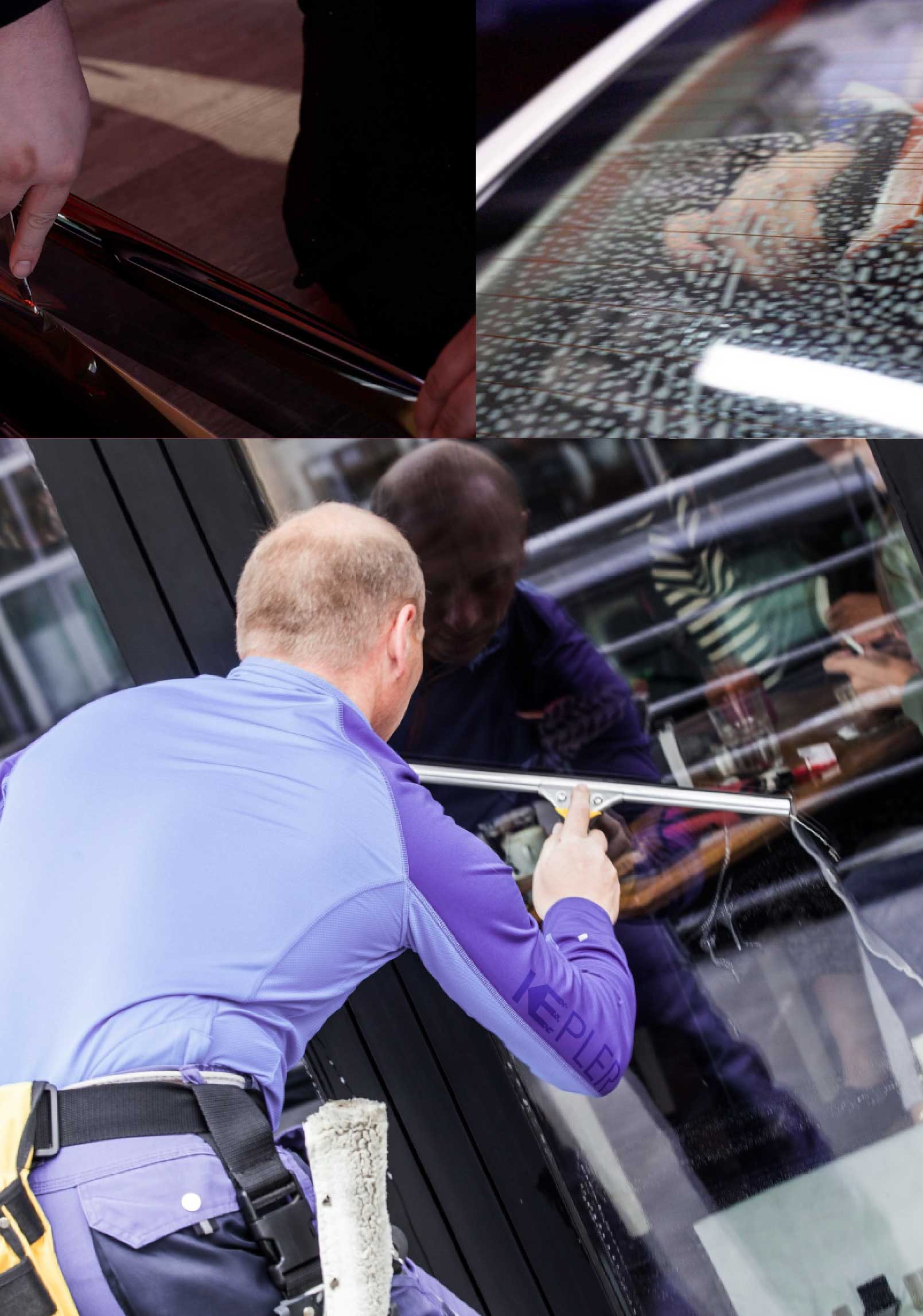 Kepler Skilled Applying Anti-Graffiti Window Film to a Wilmington Shop Front