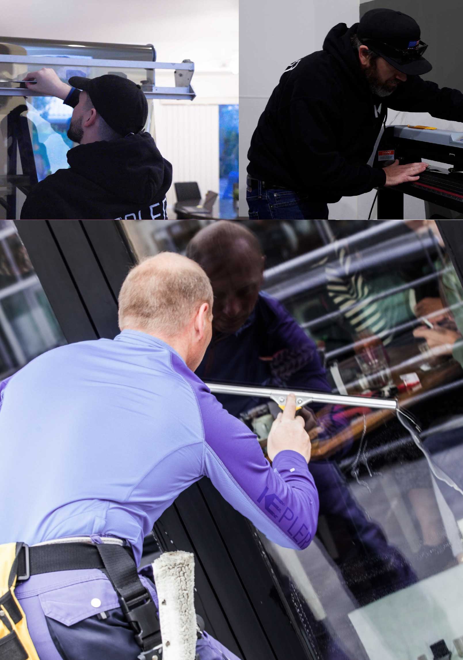 Kepler Professional Applying Anti-Graffiti Window Film to a Sun Valley Shop Front