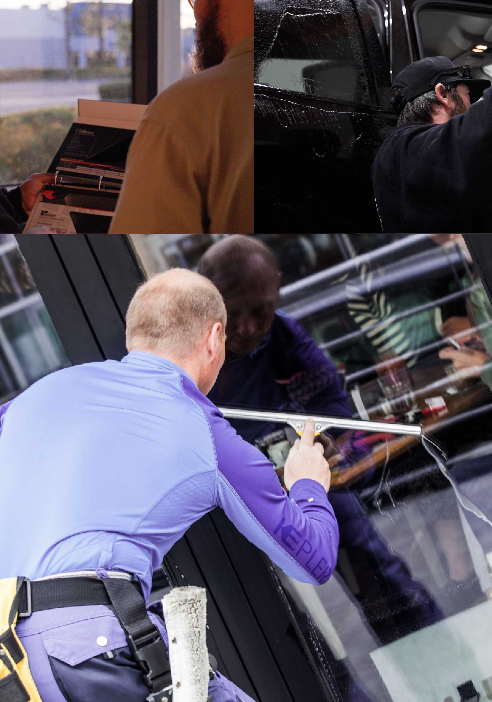 Kepler Professional Applying Anti-Graffiti Window Film to a Parkville Shop Front