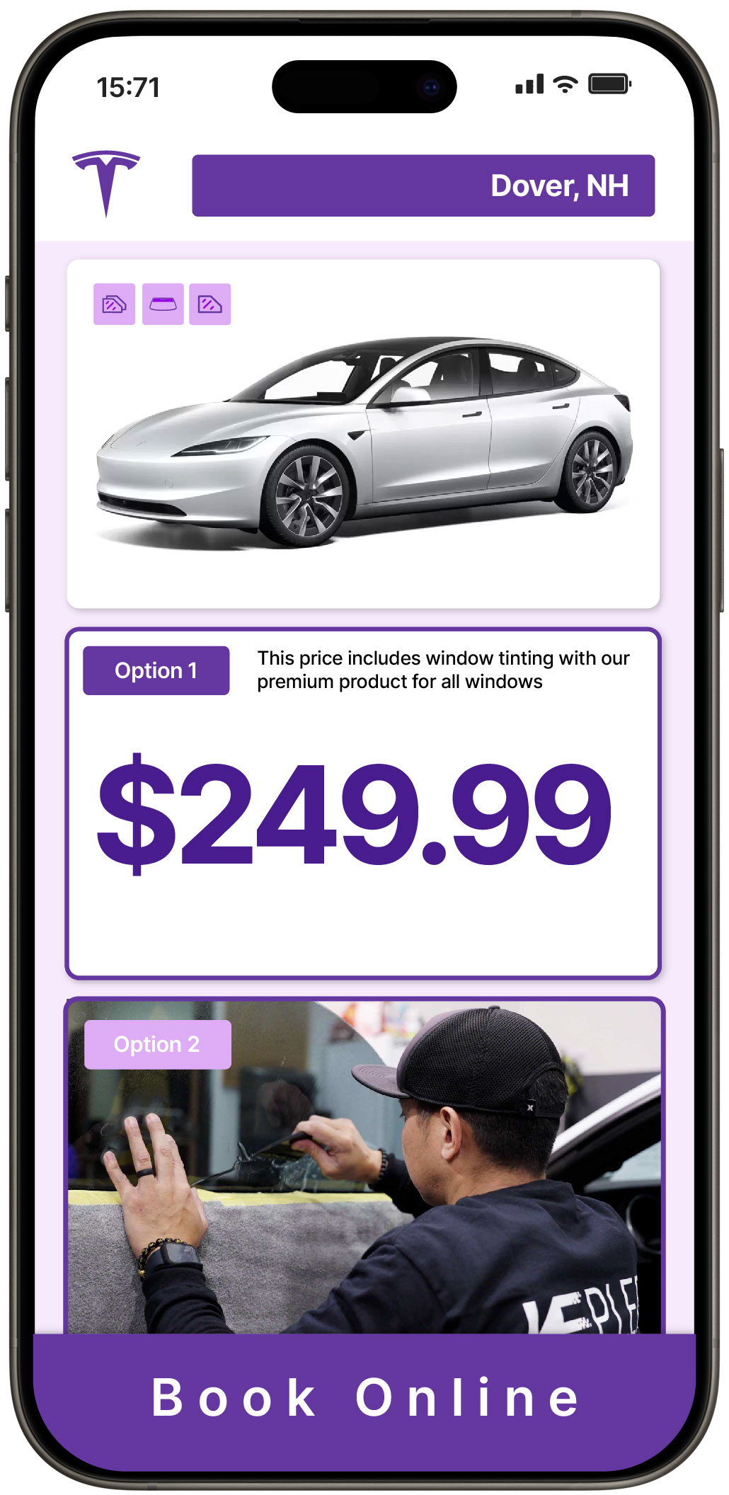 View Affordable Tesla Window Tinting Prices in Concord, New Hampshire