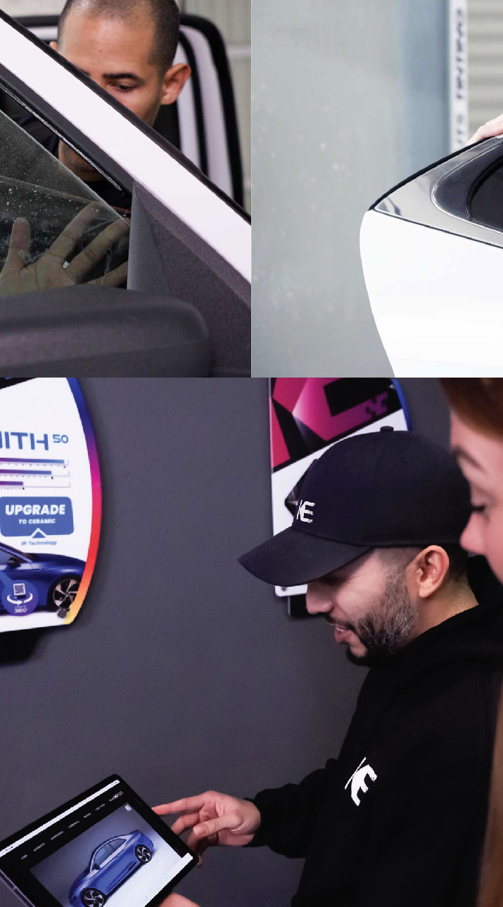 Kepler Dealer Showing Car Window Film Options to Customer in Fond du Lac, Wisconsin
