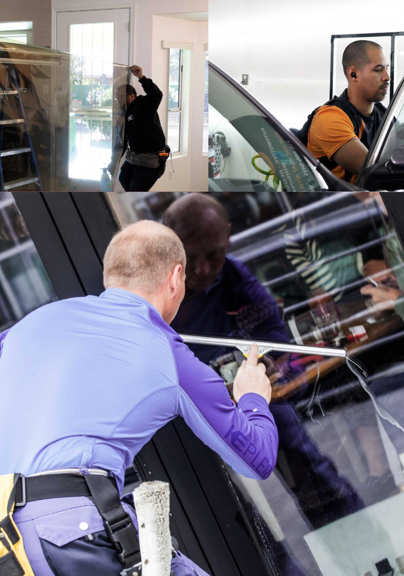 Kepler Skilled Applying Anti-Graffiti Window Film to a San Antonio Shop Front