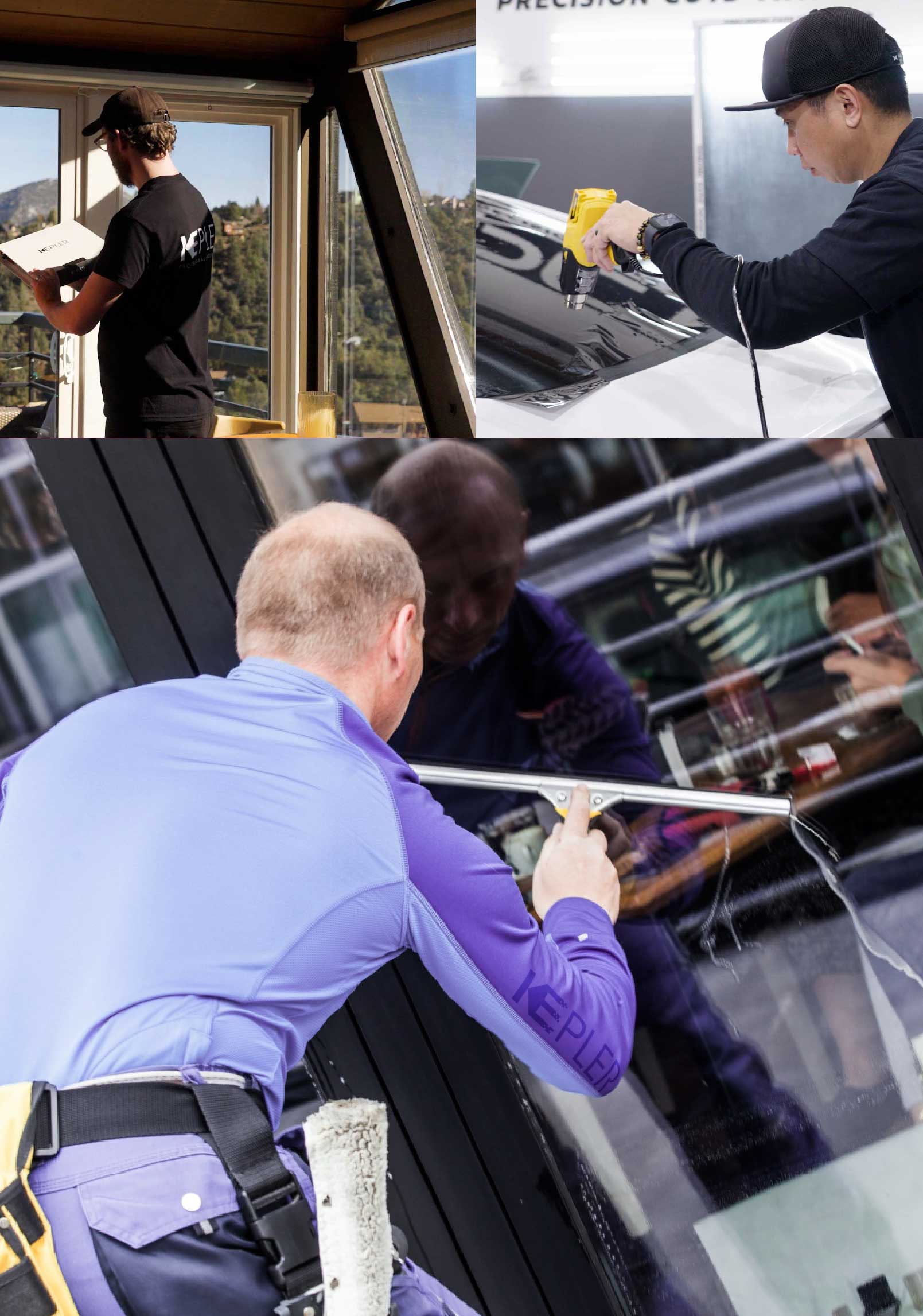 Kepler Expert Applying Anti-Graffiti Window Film to a Waxahachie Shop Front