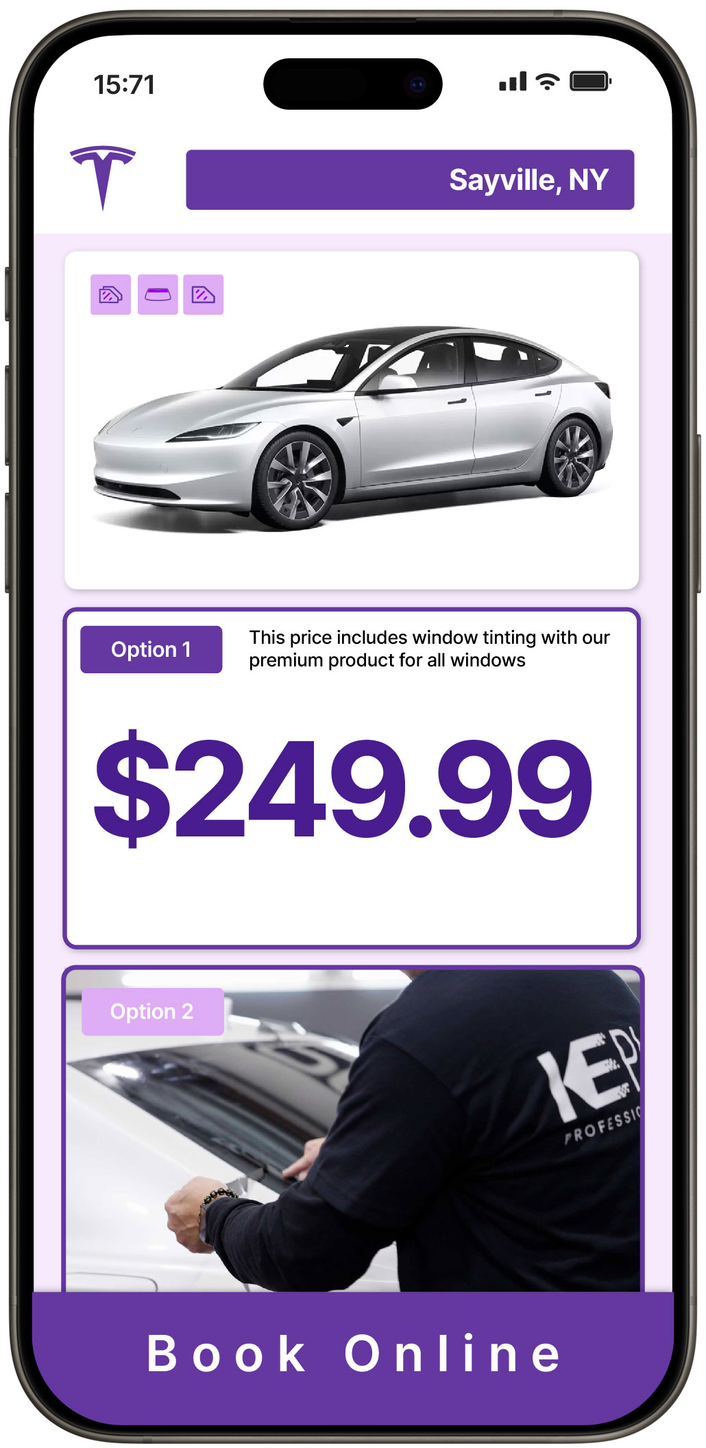 View Reasonable Tesla Window Tinting Rates in Sayville, New York