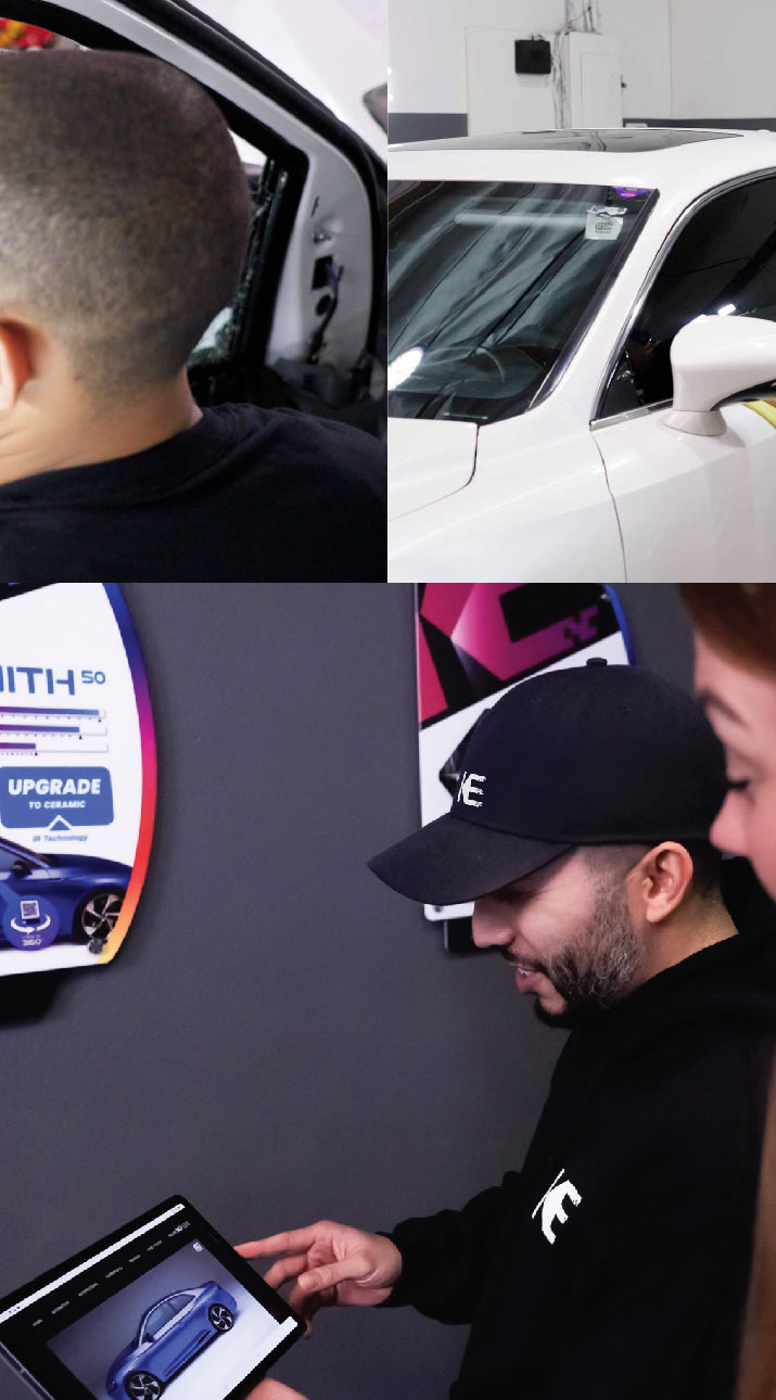 Kepler Dealer Showing Car Window Film Options to Customer in Nutley, New Jersey