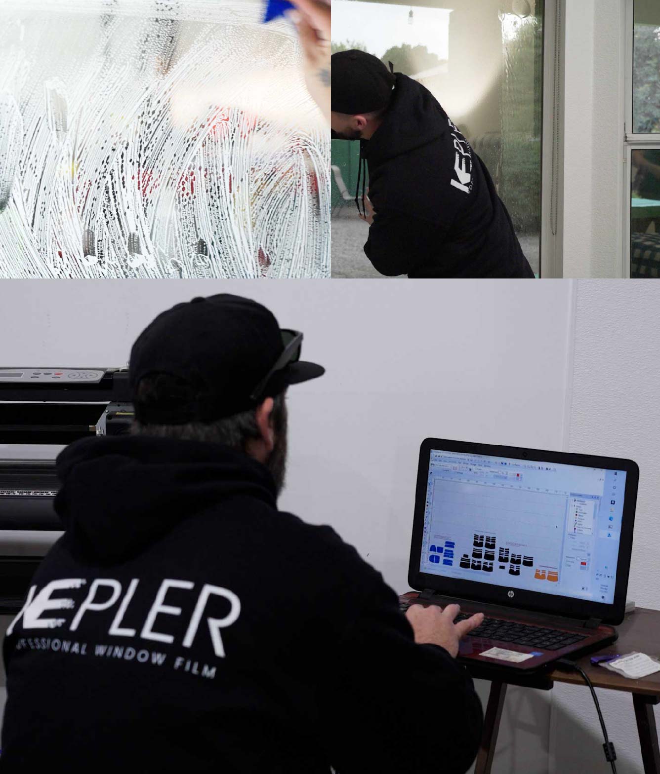 Ceramic Window Tinting Expert Cutting Film in Longview, Washington