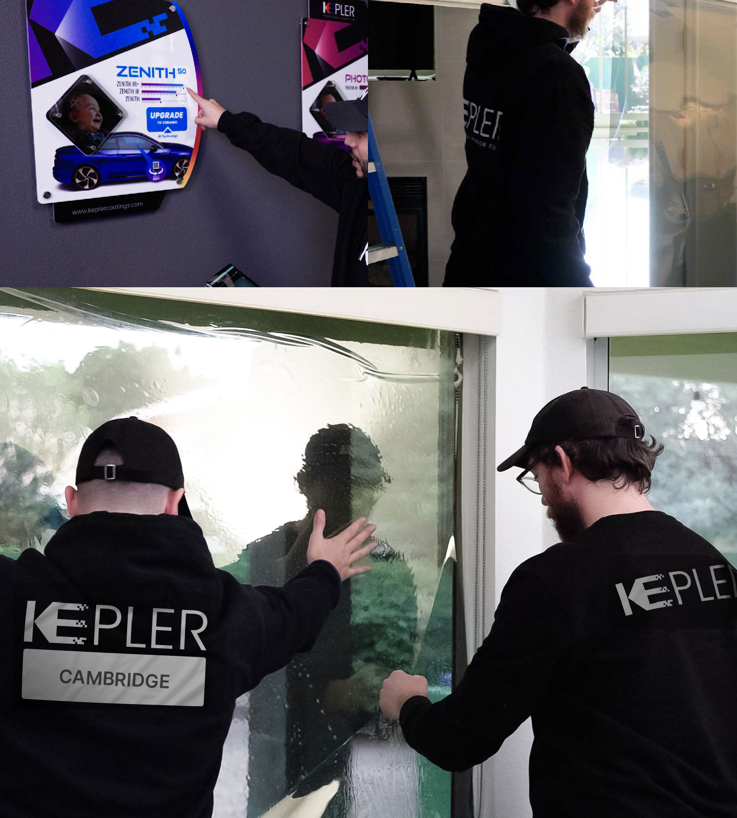 Kepler Technician Installing High-tech Window Tint to Home in Cambridge