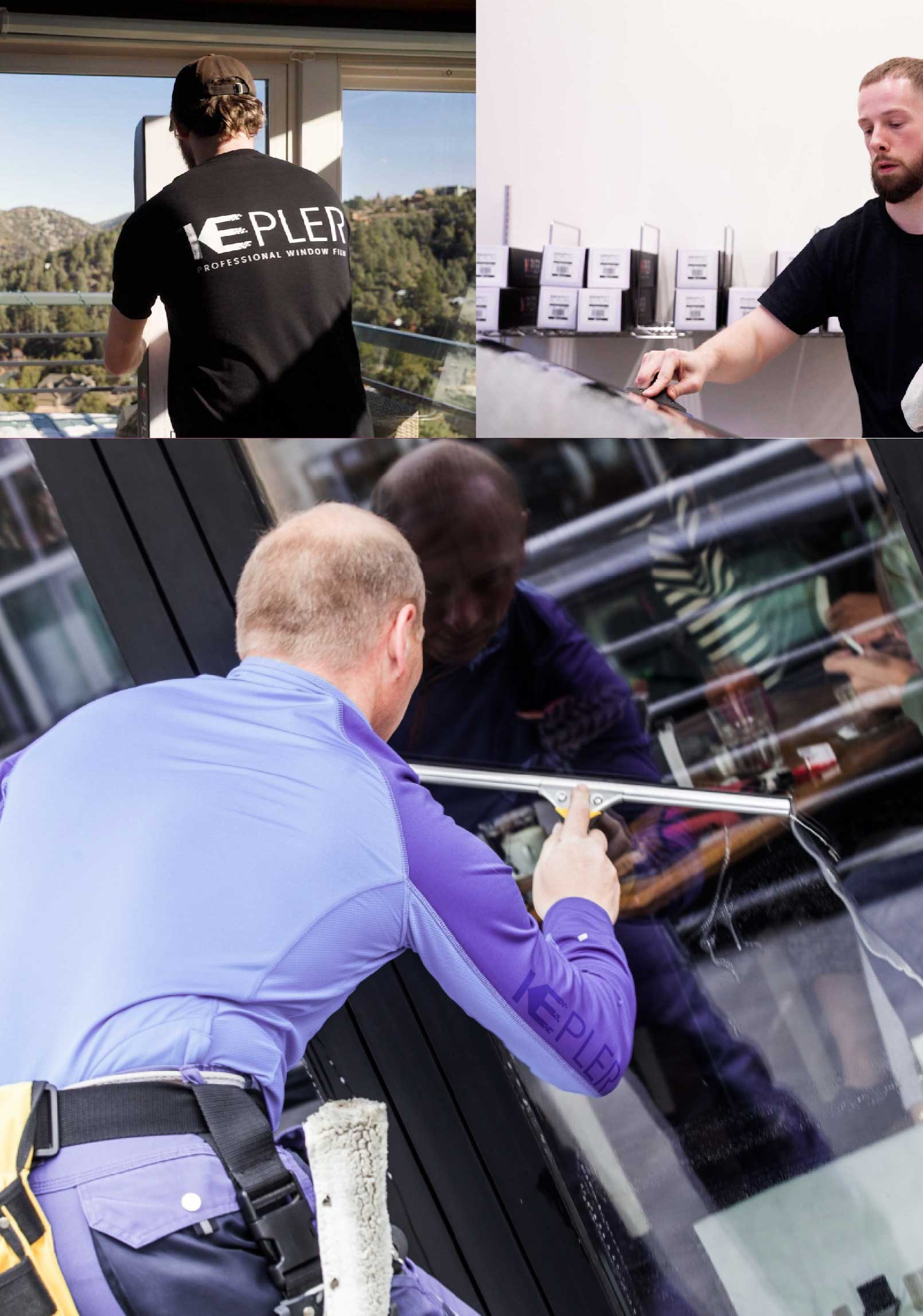 Kepler Skilled Applying Anti-Graffiti Window Film to a Oak Park Shop Front