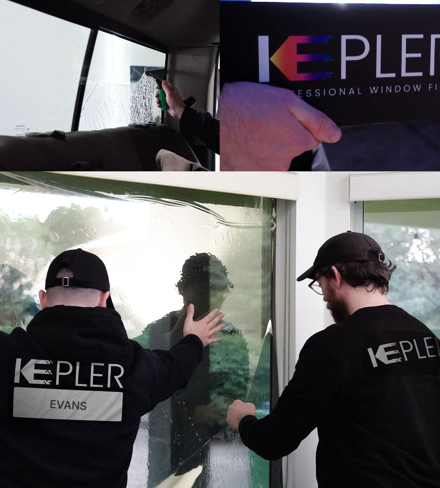 Kepler Technician Applying High-tech Window Tint to Home in Evans