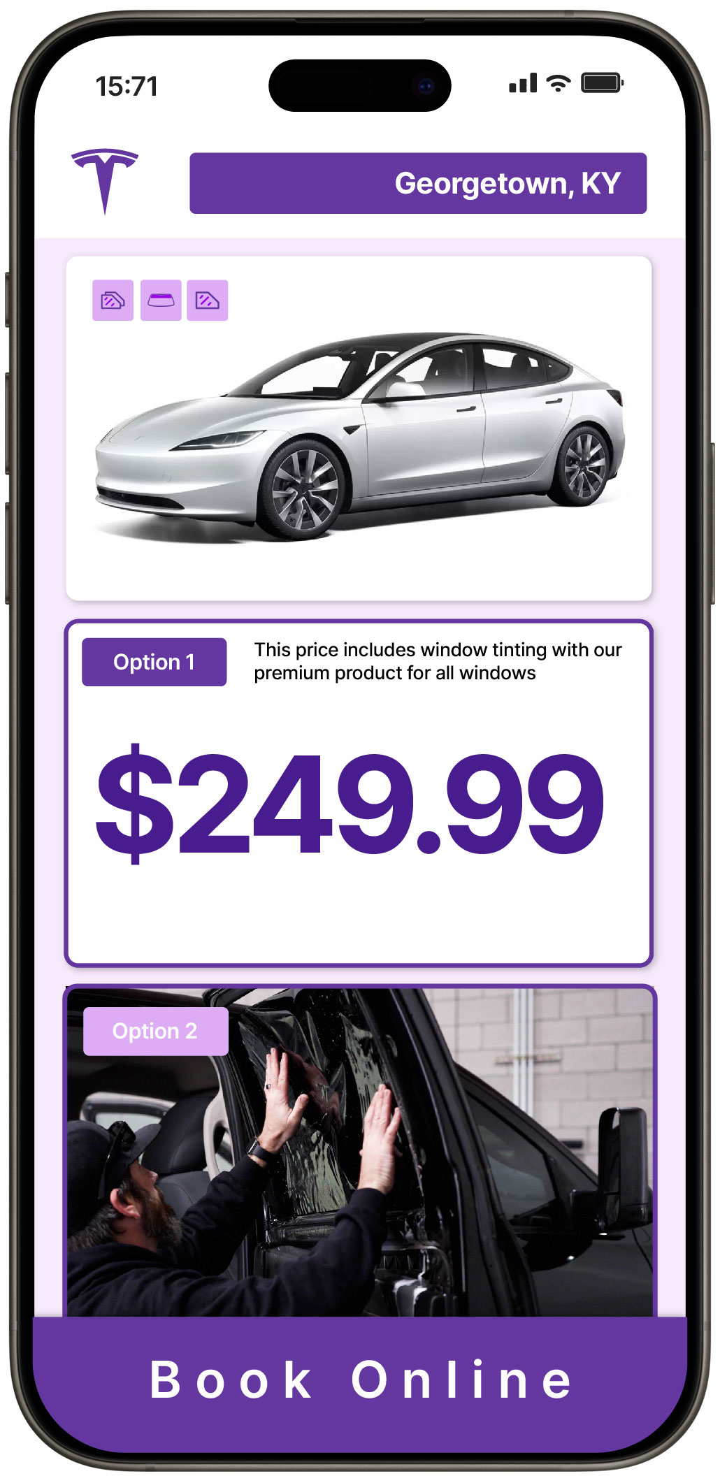View Affordable Tesla Window Tinting Prices in Georgetown, Kentucky