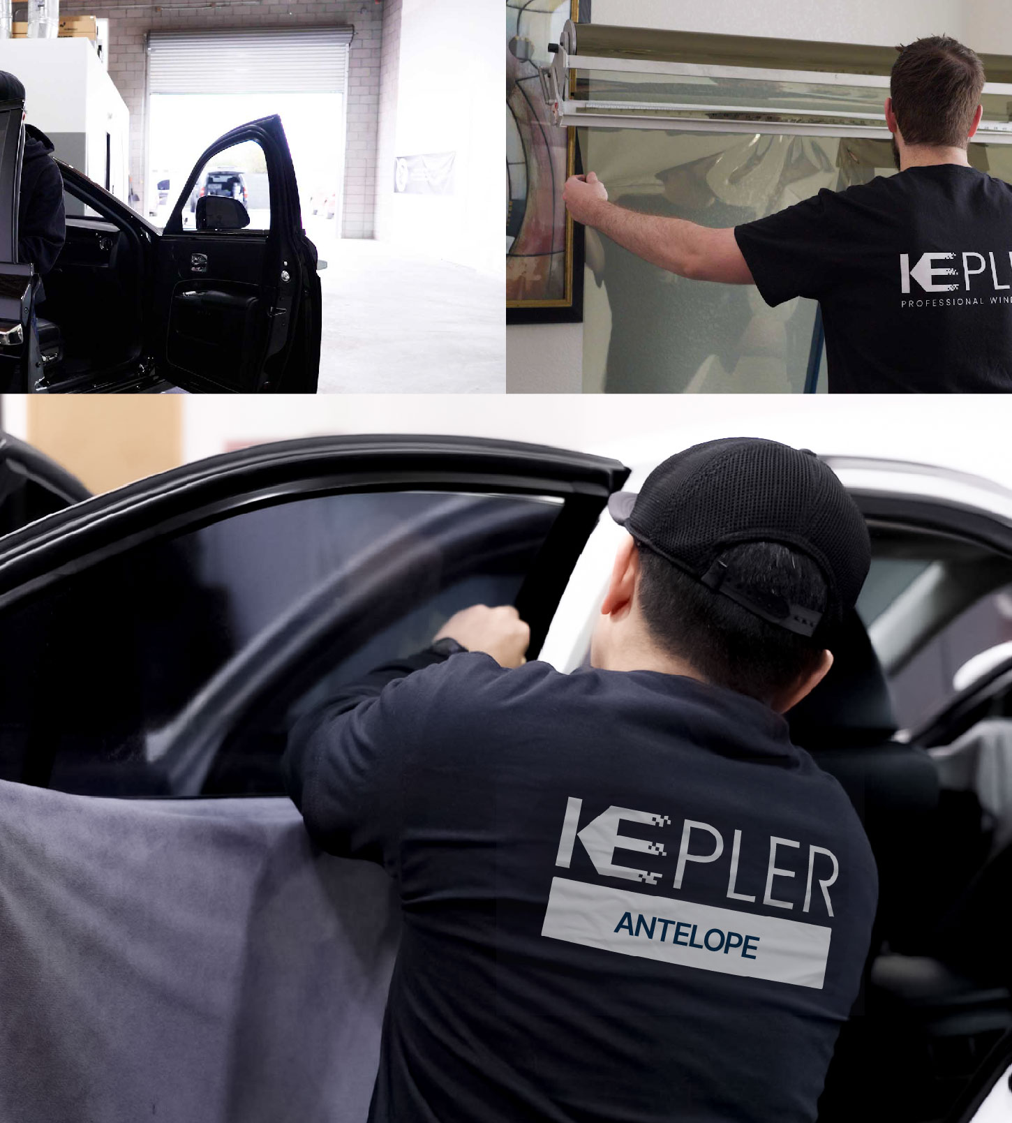 Automotive Window Tinting Expert Applying Film in Antelope, California