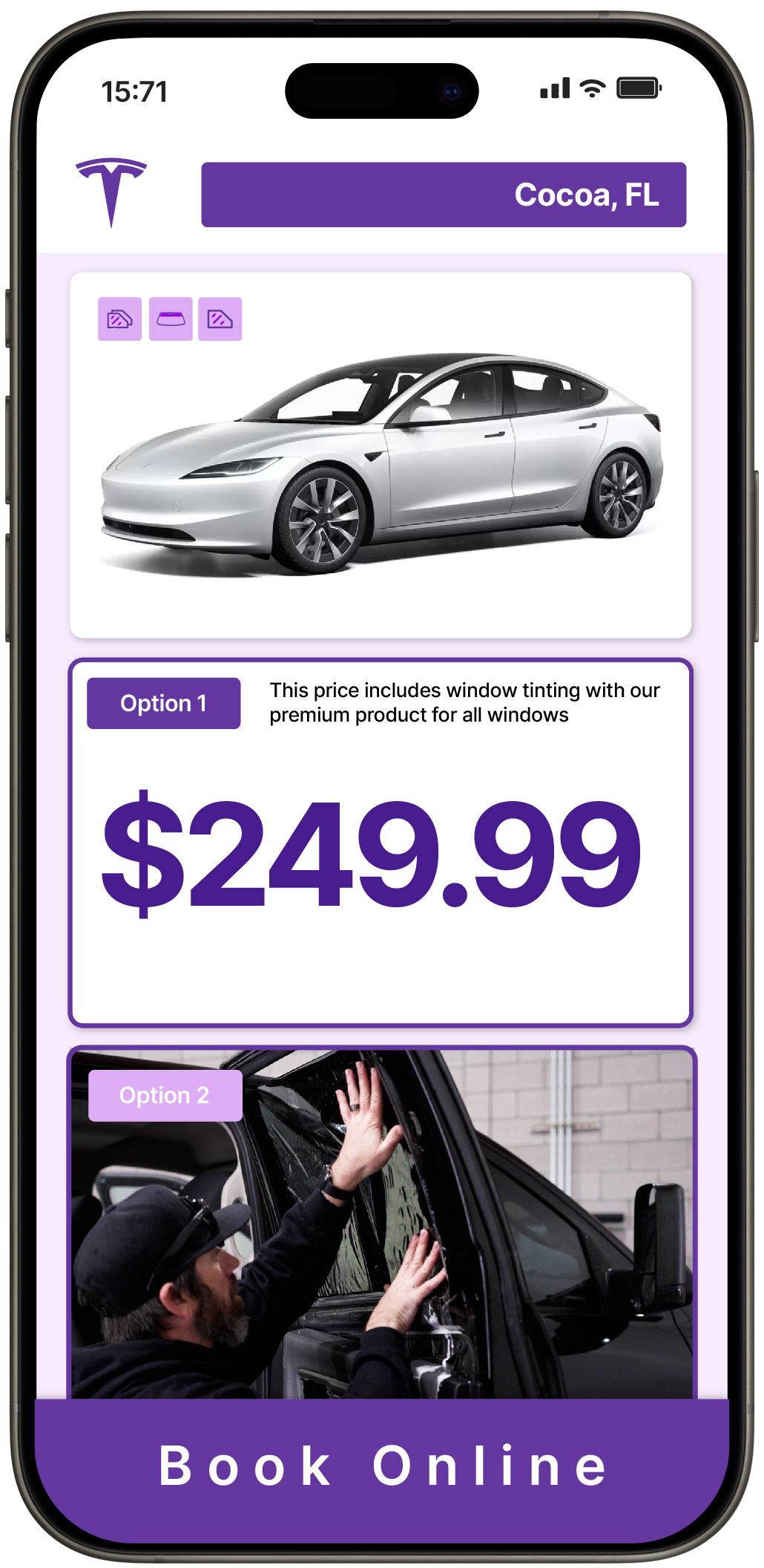 View Competitive Tesla Window Tinting Prices in Cocoa, Florida