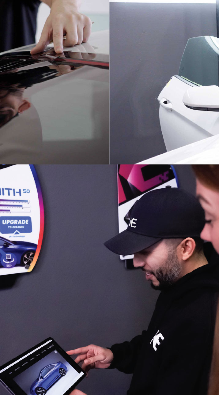 Kepler Dealer Showing Car Window Film Options to Customer in San Pablo, California