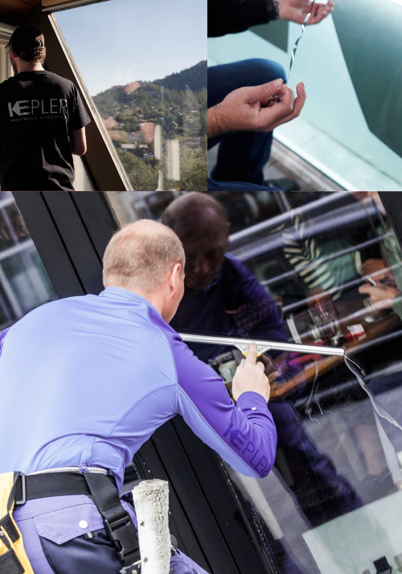 Kepler Professional Applying Anti-Graffiti Window Film to a Angleton Shop Front