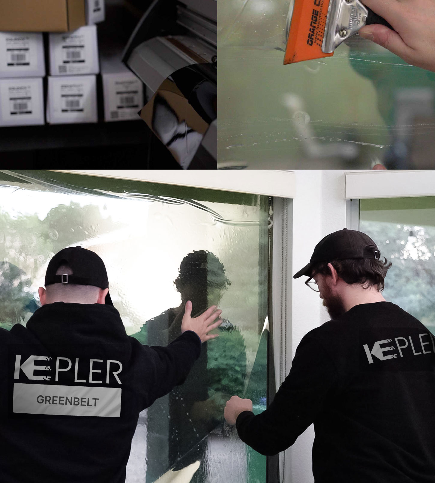Kepler Technician Installing Ceramic Window Tint to Home in Greenbelt